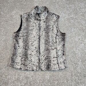Danier Women's Gray Faux Fur vintage Womens Size small zip mock collar